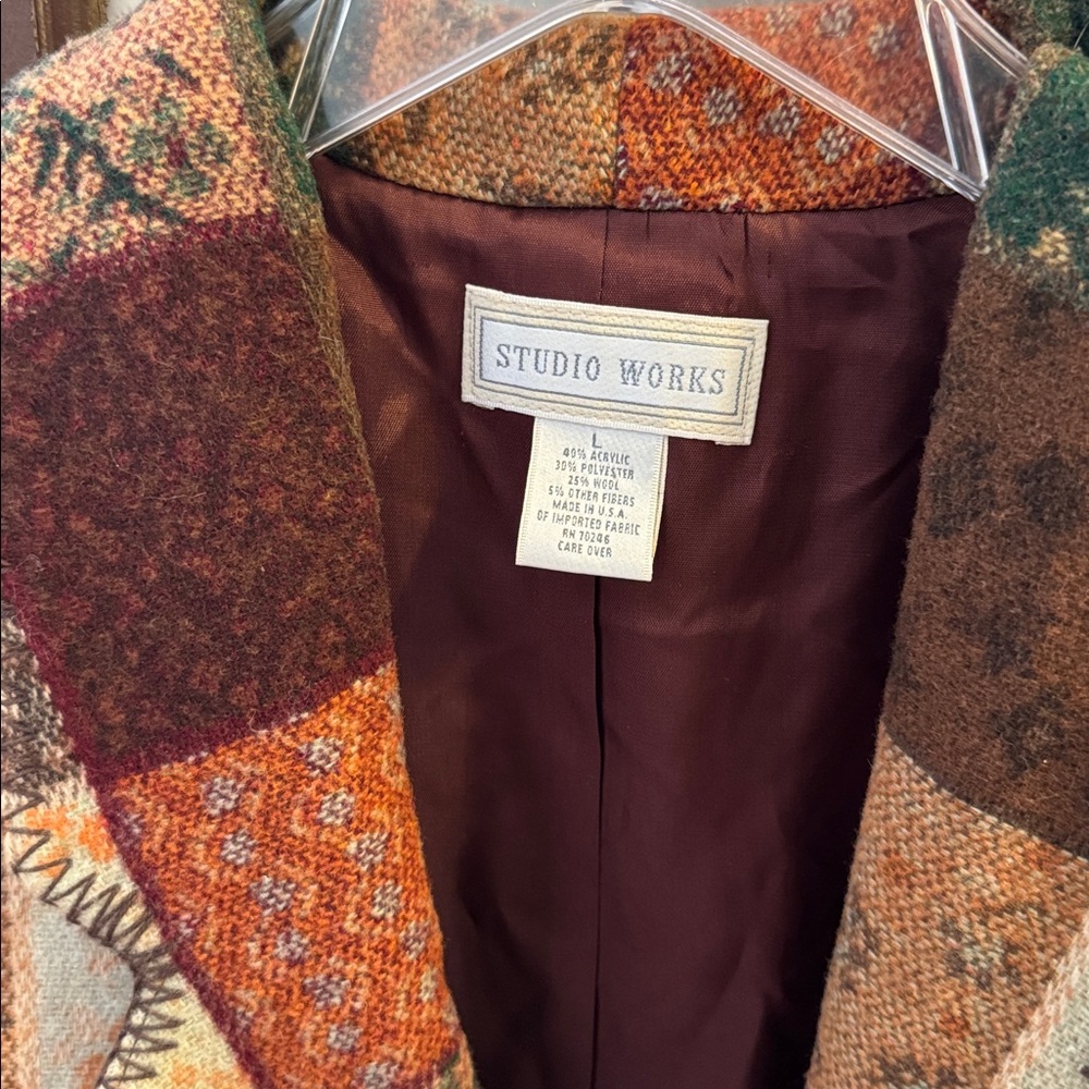 Studio Works Multicolor Patchwork Blazer - image 2